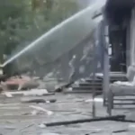 Наслідки атаки на Київ: пошкоджено будинок з АТБ у Солом’янці. Відео.